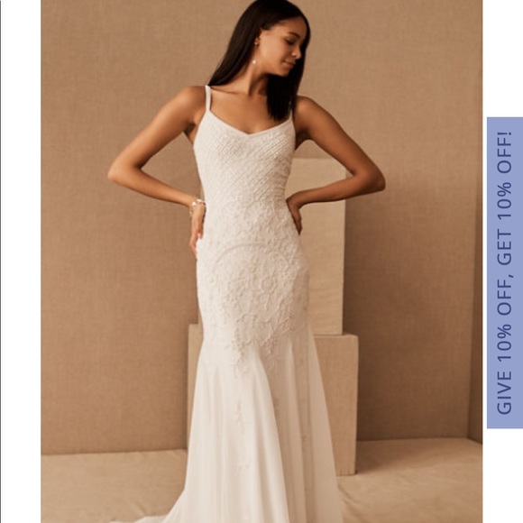 BHLDN BEAUTIFUL HAND BEADED WEDDING DRESS - Picture 5 of 5